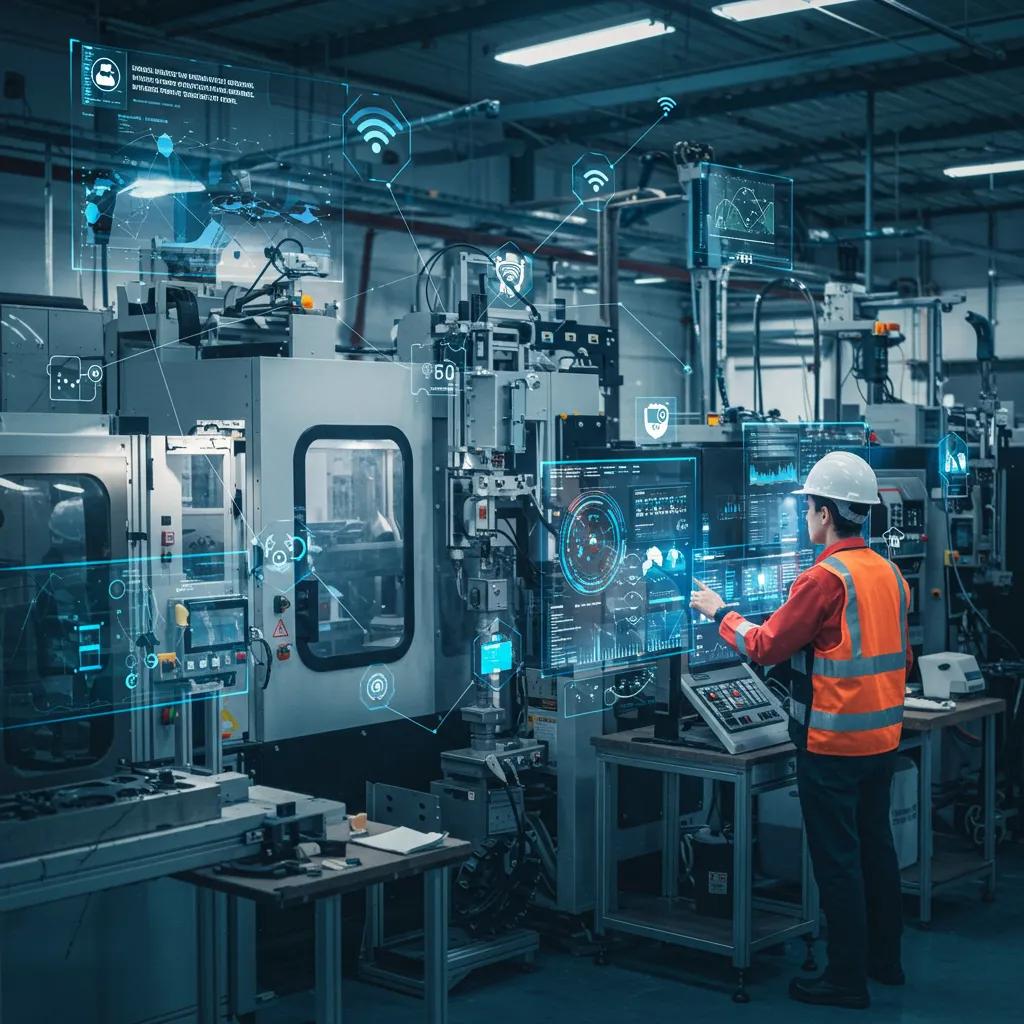Engineering digital A network of connected devices and sensors illustrating IoT's impact on engineering